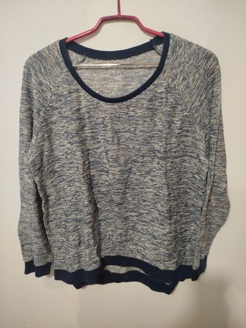 pull gris et bleu pailleter taille 42