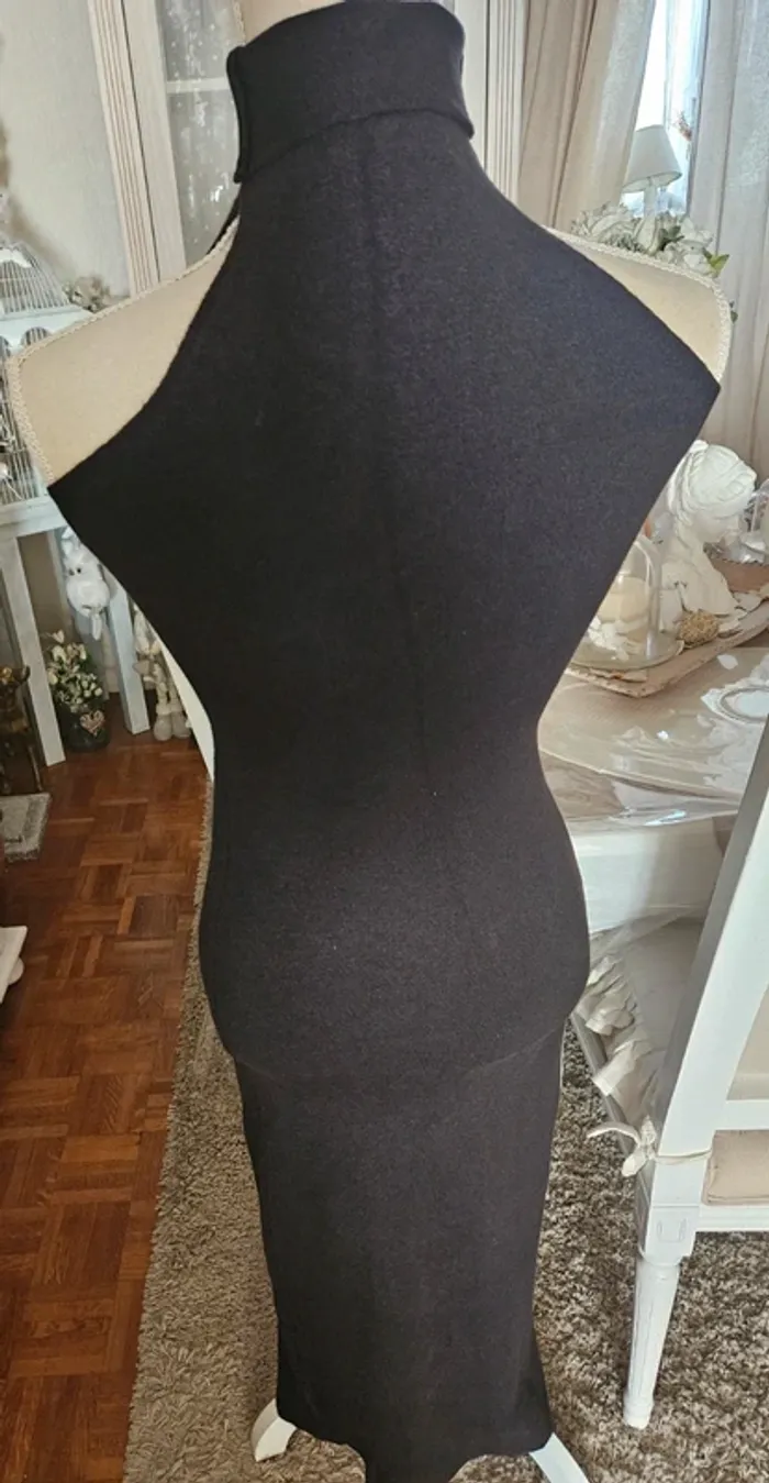 Robe longue noire lainage sans manches JF Lefon Taille M Neuve - photo numéro 3