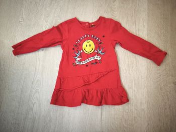 Robe tunique rouge fille printemps automne