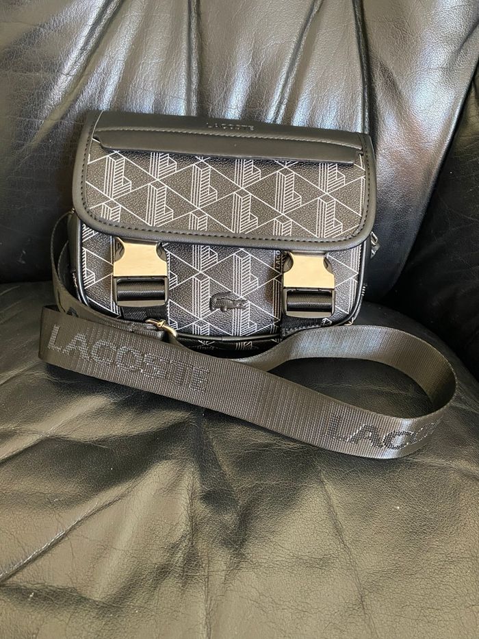 Sacoche lacoste the blend noire et blanche neuve - photo numéro 3