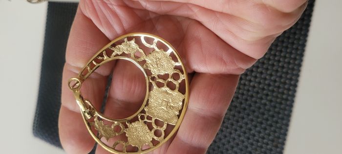 Boucles d'oreilles pierre lang dorées - photo numéro 3