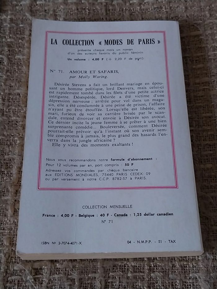 Amour et Safaris Molly Waring collection Modes de Paris - photo numéro 2