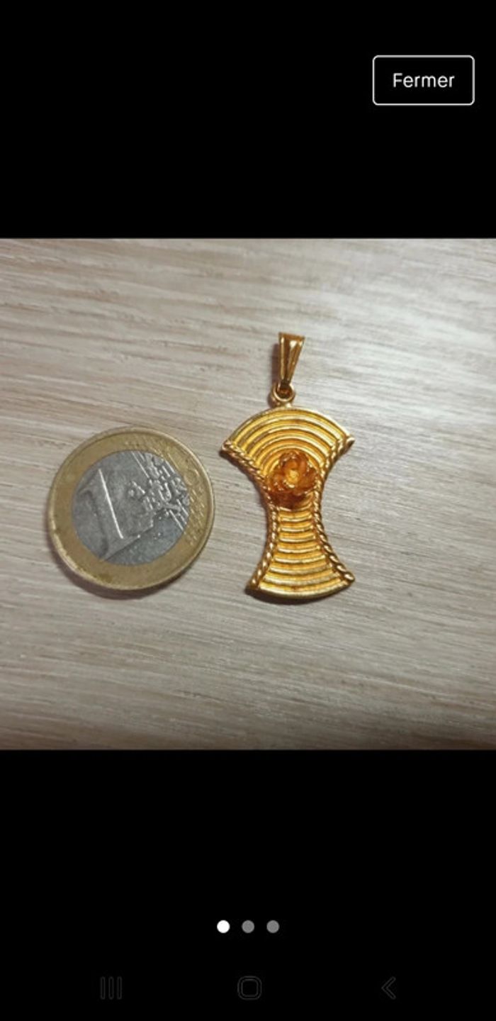 Magnifique pendentif ancien plaqué or vintage