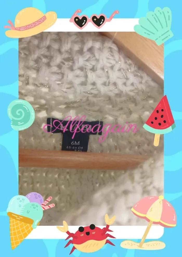 Châle mailles Kiabi 6mois neuf - photo numéro 6