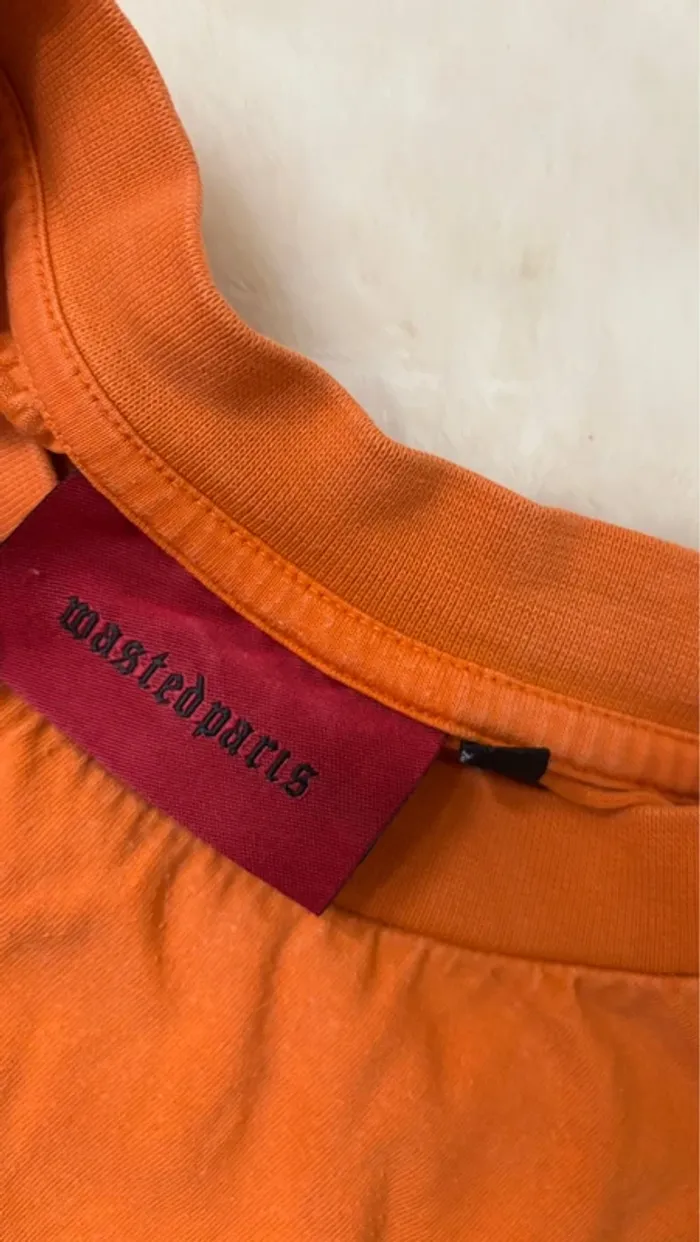 Tee shirt oversize orange Wasted Paris rave on unisexe - photo numéro 3