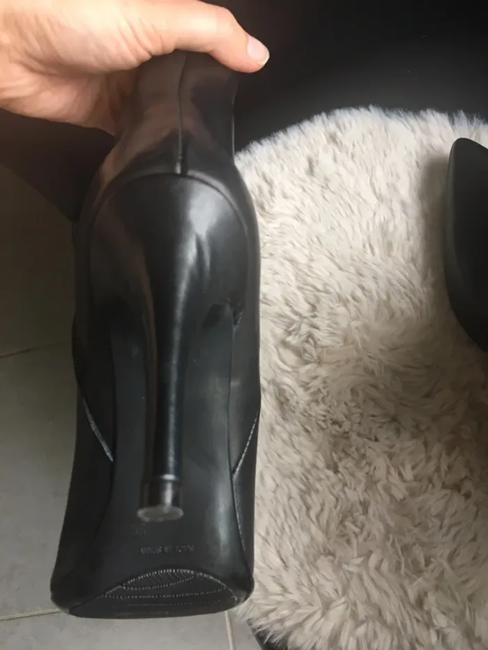 Bottines à talon en cuir noires Élodie - photo numéro 11