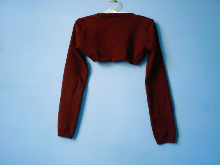 Gilet Femme cache cache court marron S 36 TBE - photo numéro 4
