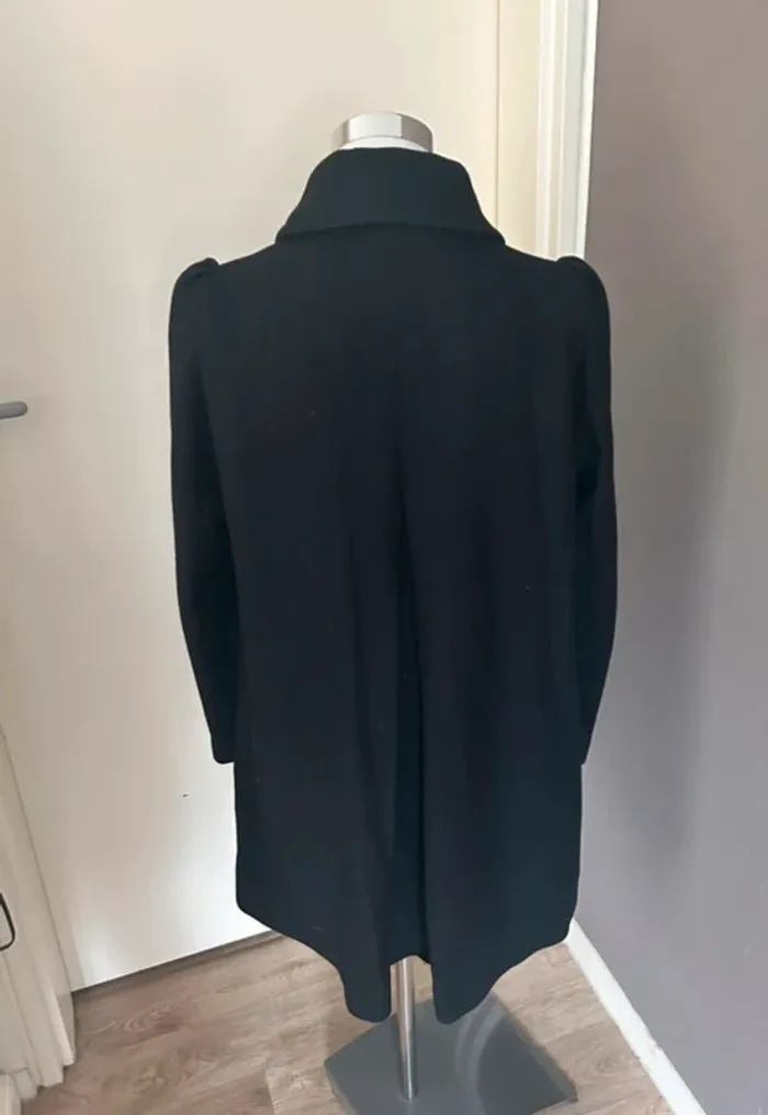 Zara veste ,caban, manteau en laine noire, broderie fleur taille L/40 - photo numéro 4