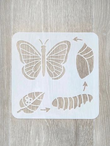 Pochoir du cycle de vie du papillon