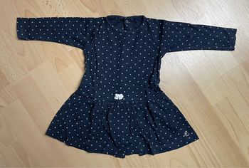 Robe noire à pois blancs 74 cm