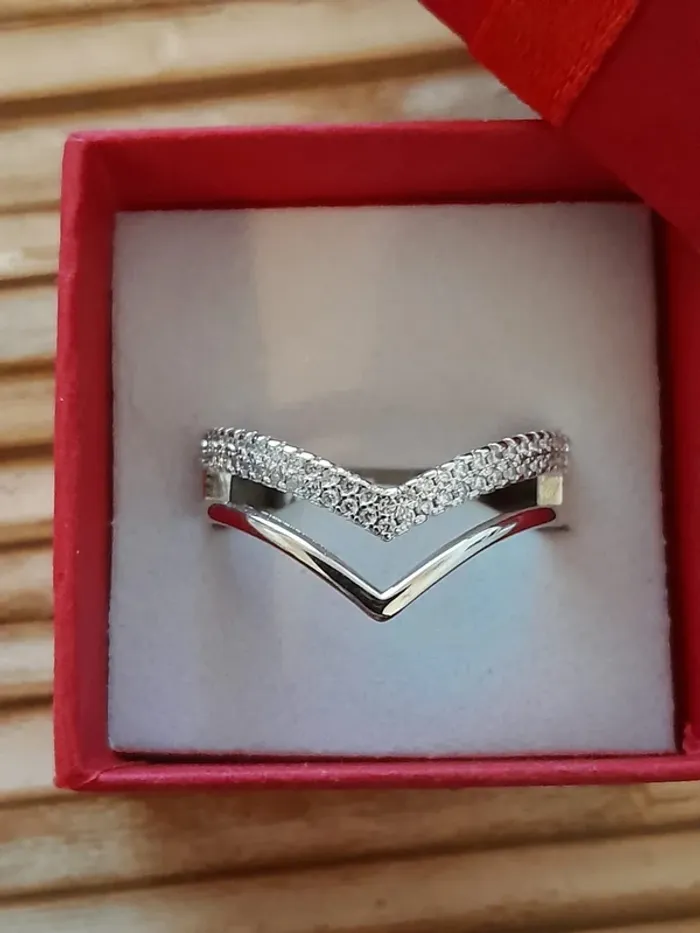 Bague argent 925, 2 en 1, couleur argentée, taille 58 - photo numéro 4