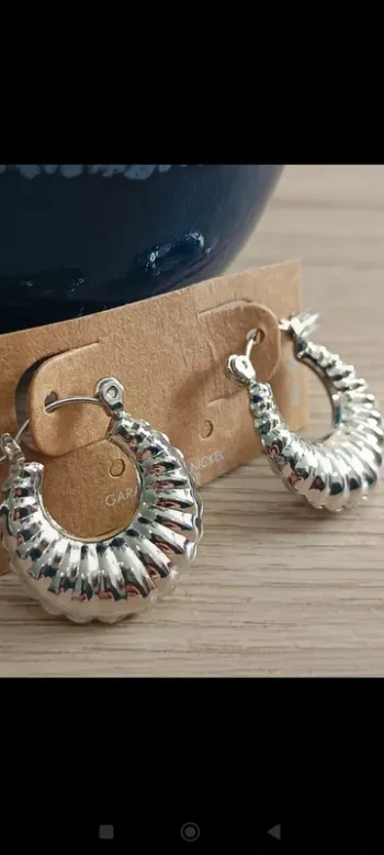 Boucles d'oreilles argent acier inoxydable