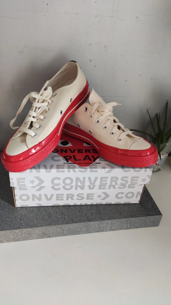 Converse baskets play comme les garçons beige pointure 39 neuves - photo numéro 2