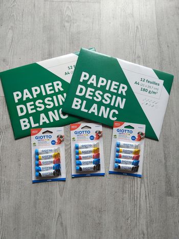Lot gouache + papier blanc dessin