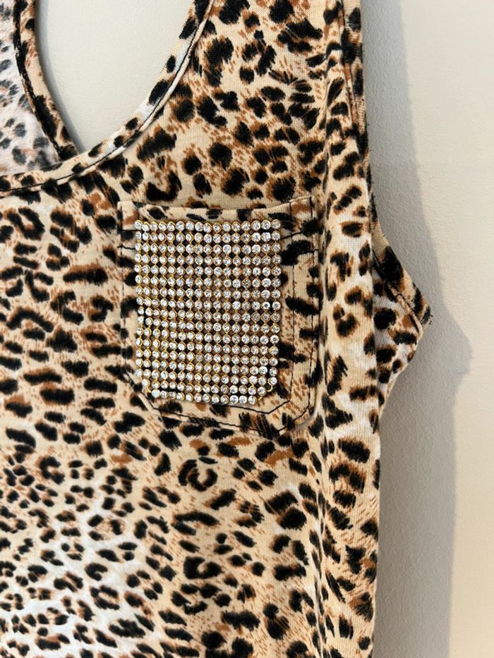 Débardeur léopard strass - photo numéro 2