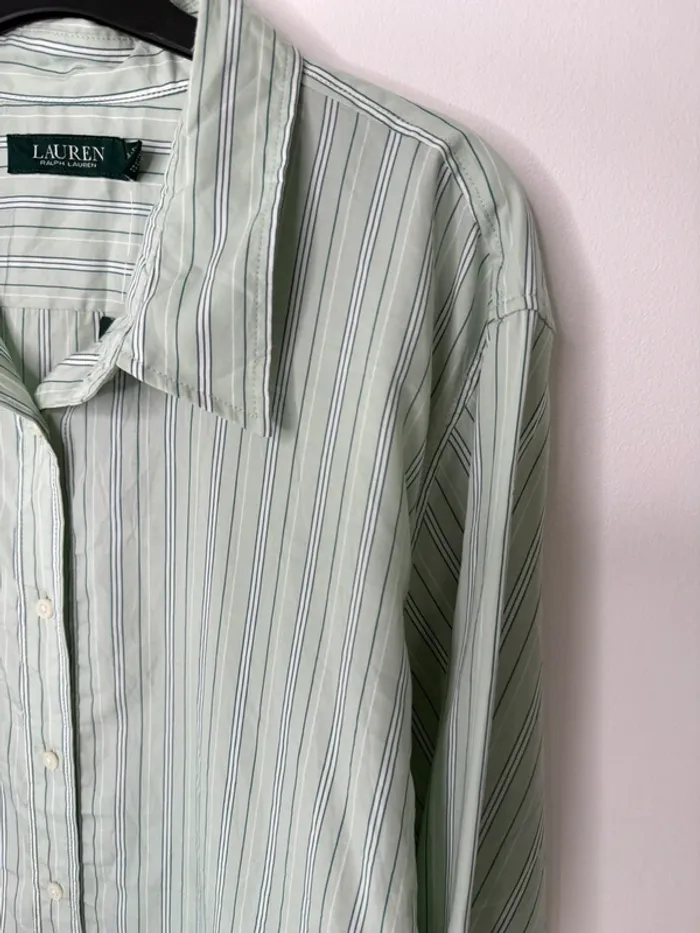 💚 Chemise rayé Vert Pastel/ Lauren-Ralph-Lauren / - photo numéro 2