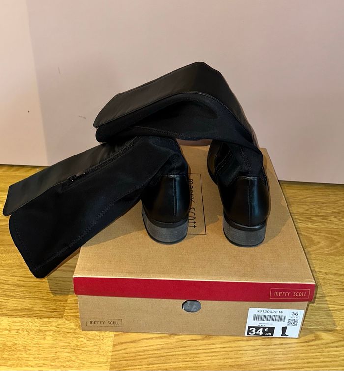 Bottes cavalière - bottes cuissardes noires taille 36 - photo numéro 5
