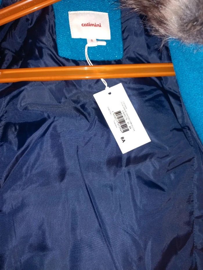 Magnifique manteau turquoise neuf Catimini 8 ans - photo numéro 6