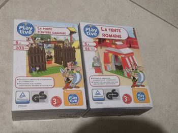 Constructions type lego Asterix tente romaine et porte d entrée gauloise neuves