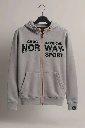 Veste zippée à capuche Geographical Norway Sport grise XL