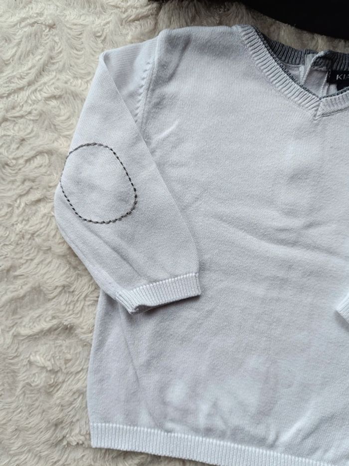 Pull col V Garçon 12 mois Kiabi 100% coton - photo numéro 3