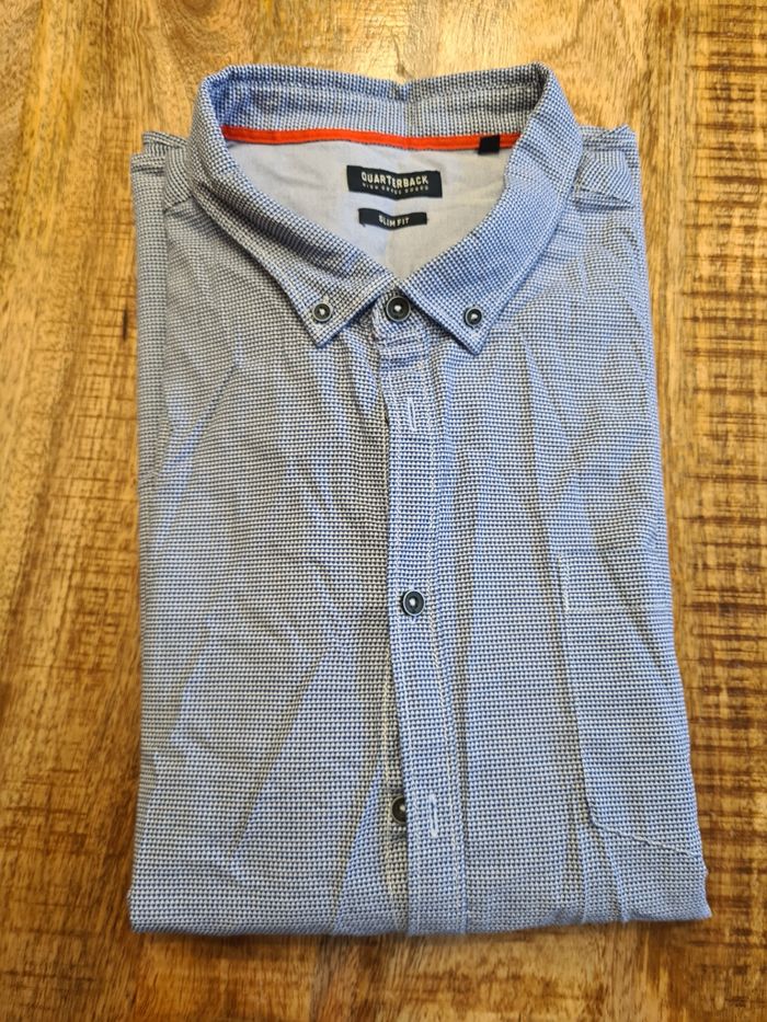 Chemise neuve bleu marine avec motif 47 48 xxxl