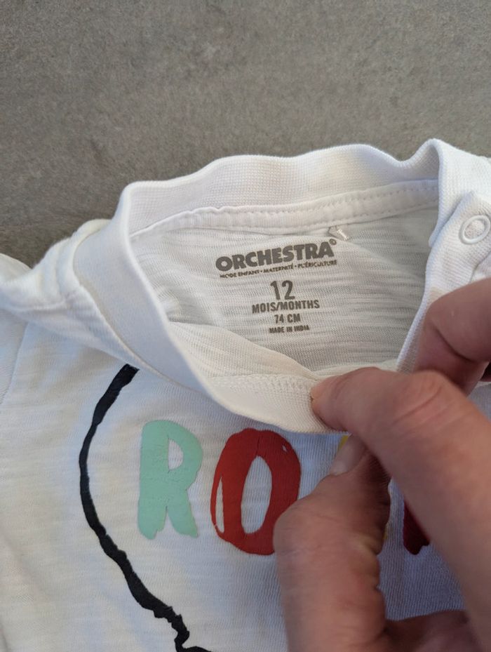 đ Lot 5 tee-shirts manches longues â 12 mois â Benetton, Vertbaudet, Orchestra, Smiley - TBE - photo numĂ©ro 6
