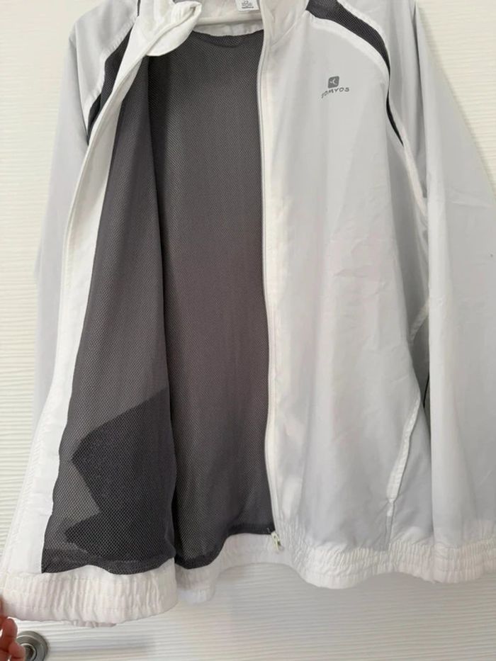 Veste survêtement sport coupe-vent blanche manches longues avec poches - photo numéro 6