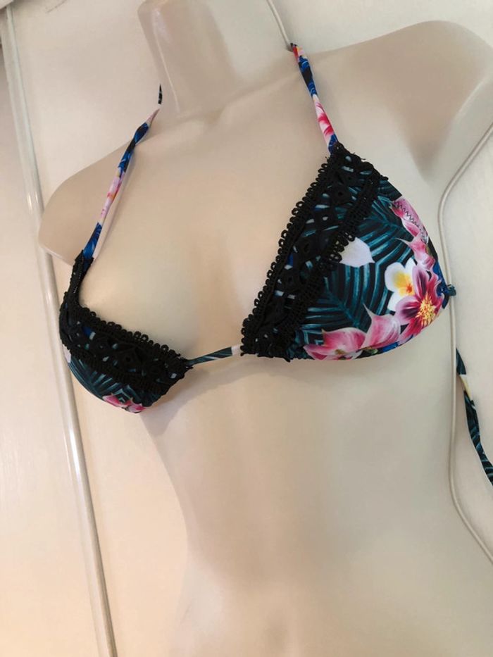 Maillot de bain taille 36 noir et multicolore broderie 2 pièces - photo numéro 13