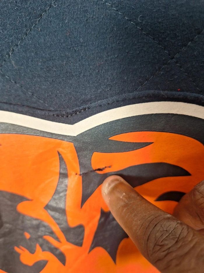 Veste épaisse a capuche NFL réversible homme / orange et bleu taille 2XL floqué (248) - photo numéro 8