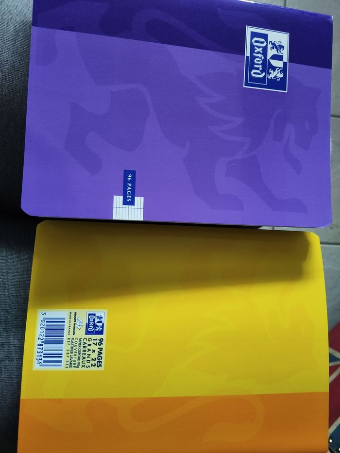 Lot de 2 petits cahiers oxford 96 pages