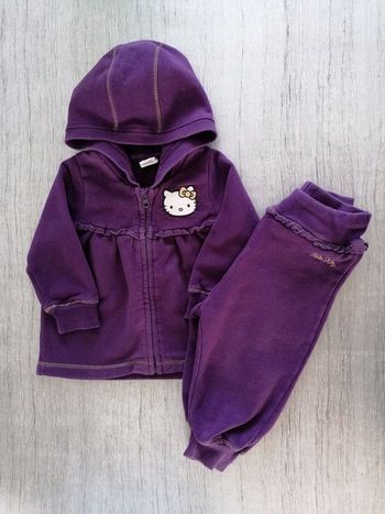 Ensemble gilet zippé à capuche/pantalon Hello Kitty 12 mois