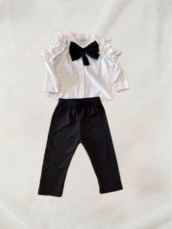 🌹Ensemble bébé fille avec chemise et noeud papillon🌹