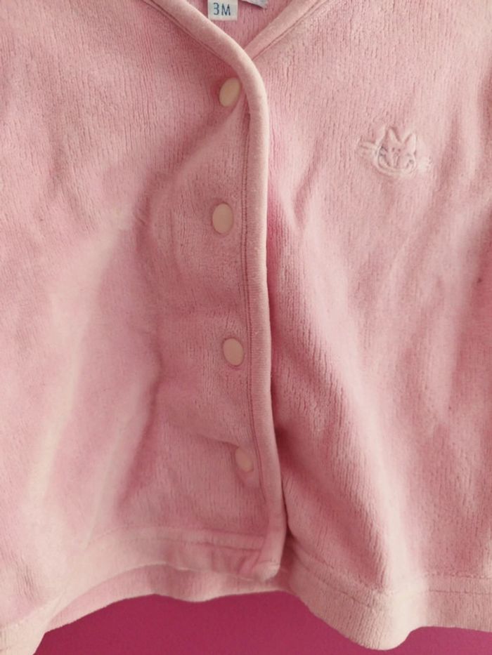 Gilet velours fille babibou taille 3 mois b7 - photo numéro 3