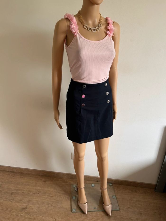 Jupe bleue marine Morgan taille 36 jamais portée - photo numéro 4