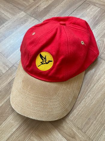 Casquette rouge et marron vintage logo brodé