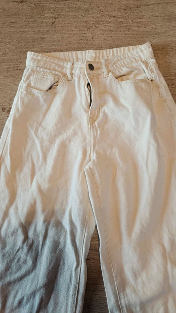 Pantalon blanc cassé, coupe droite, large, Shein, XS - photo numéro 4