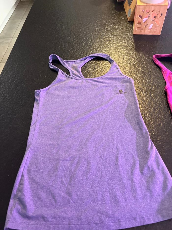 Lot 2 débardeur de sport Oxylane Domyos XS 34 - photo numéro 2