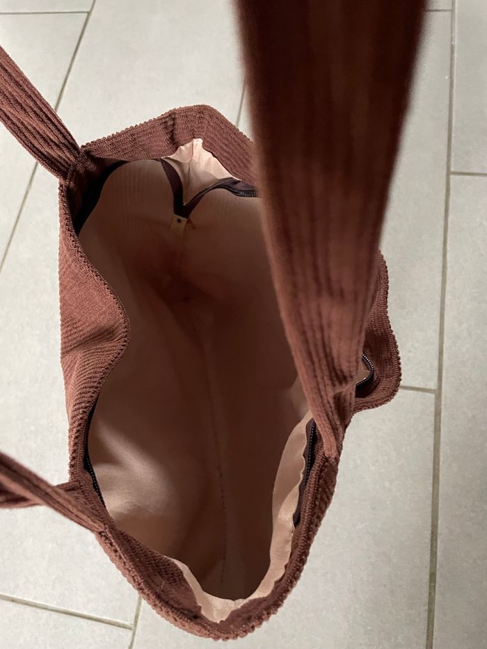 Sac Tote bag côtelé marron - Neuf - photo numéro 5