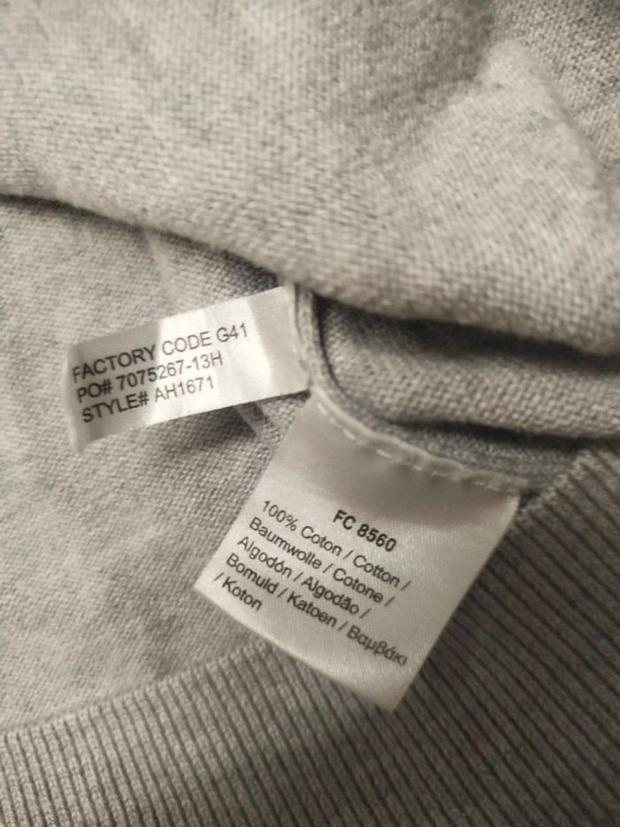 Pull gris 1/4 zip col - Lacoste - Taille 6 - photo numéro 3