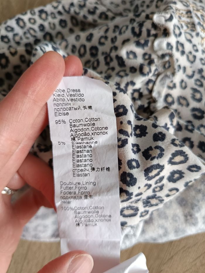 Robe chaude manches longues imprimé léopard IKKS bébé fille 6 mois - photo numéro 4