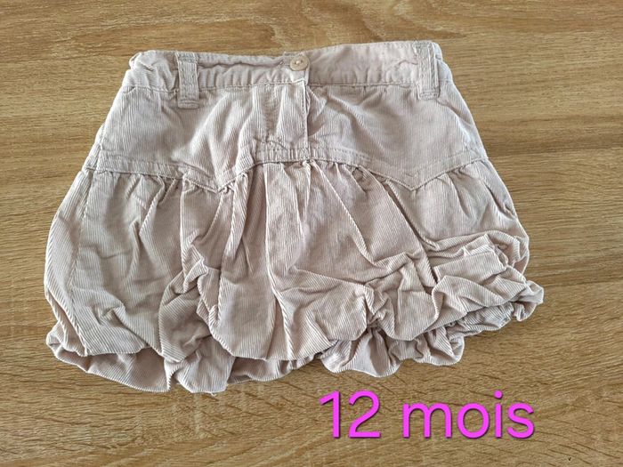 Jupe velour beige 9 mois
