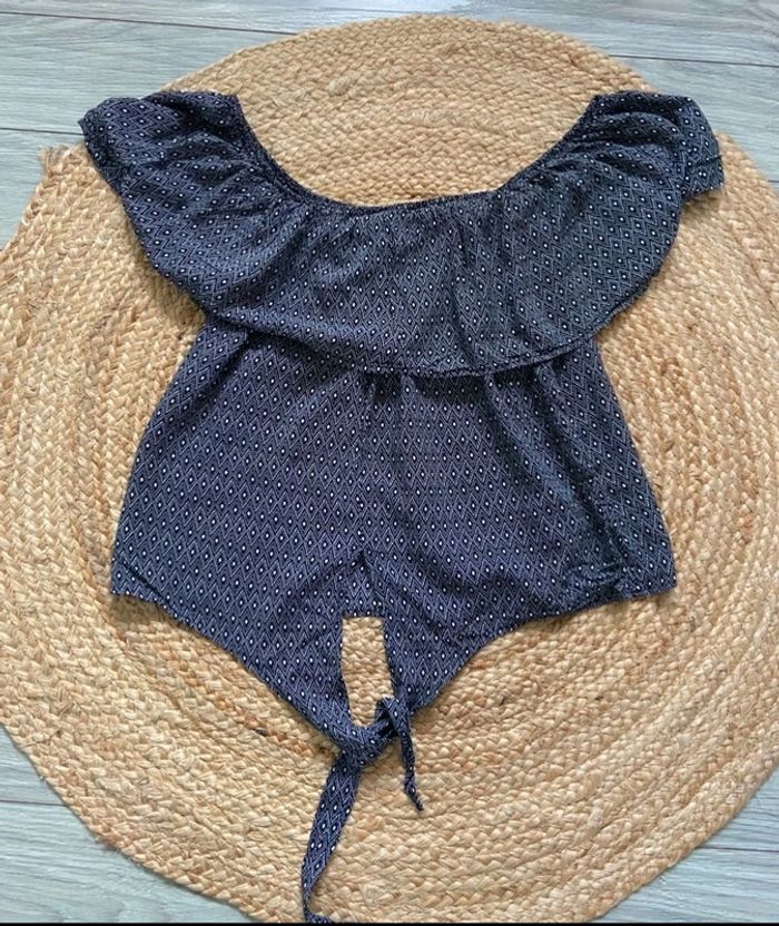 Top épaules dénudées motifs géométriques Taille M - photo numéro 2