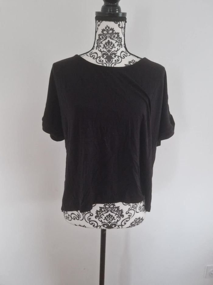 🌿 T-shirt noir manches courtes – Carnaby – Taille 42 - photo numéro 1