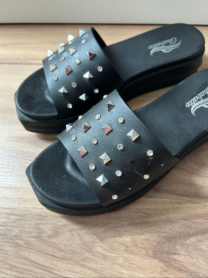 Sandales noires à strass Boutique Indépendante Taille 40 - photo numéro 2