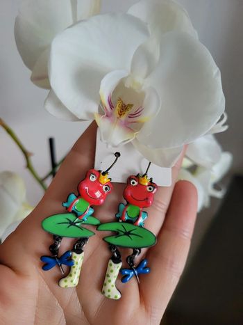 Bo  grenouille articulée sur nénuphar