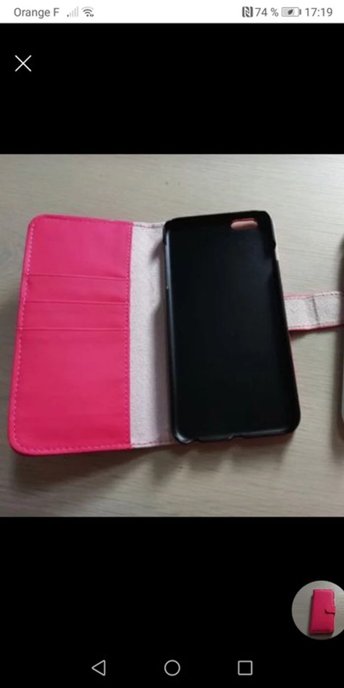 Coque rose à clapet IPhone 7+ - photo numéro 2