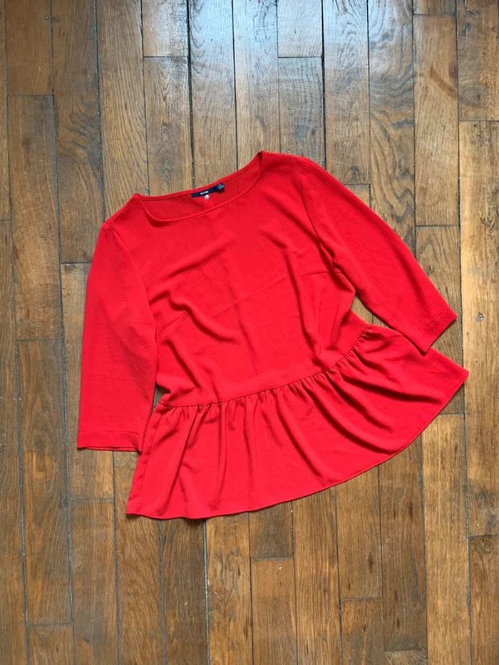 Blouse rouge péplum kiabi taille 38 m - photo numéro 2