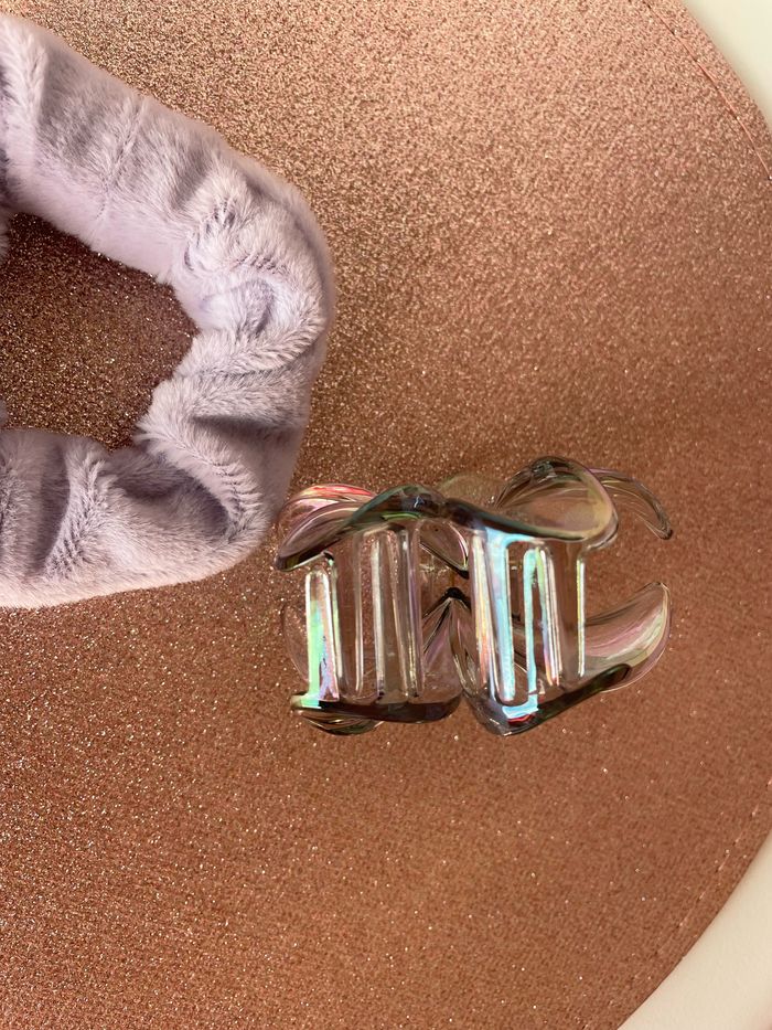 Pince + chouchou cheveux violet - photo numéro 3