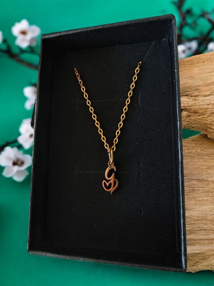 Pendentif acier inoxydable Lettre G prêt à offrir